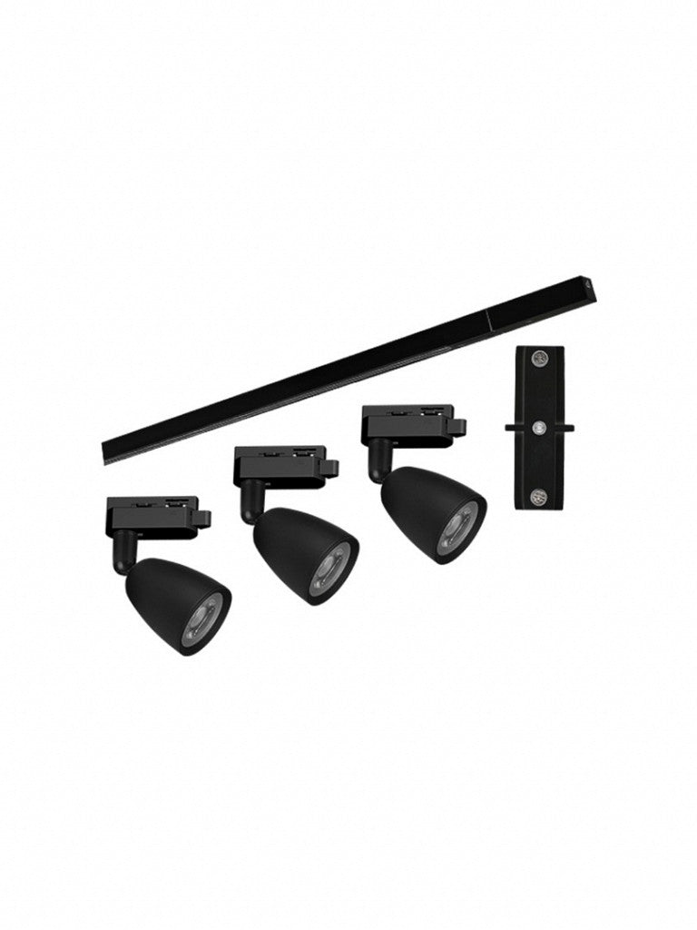 KIT TRILHO TASCHIBRA DIRECT LED 3000K PRETO