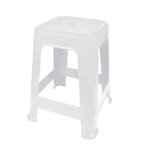 Banqueta Plástica Quadrada Mor 45cm Empilhável Branca