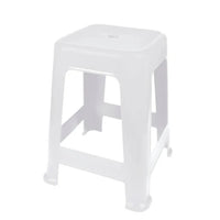 Banqueta Plástica Quadrada Mor 45cm Empilhável Branca