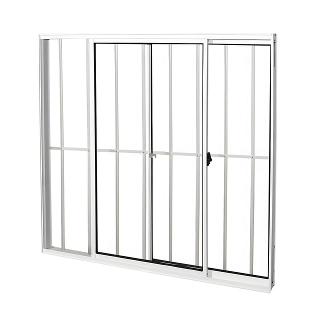 Vitrô Soft Alumínio Branco 2 Folhas 1 Fixa com Grade 72mm 100x120 Brasil