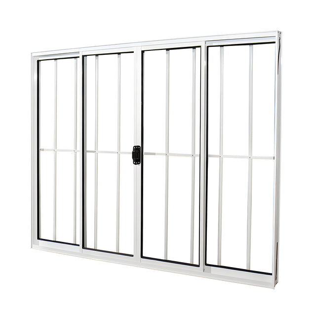 Vitrô Soft Alumínio Branco 4 Folhas com Grade 72mm 100x100