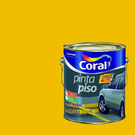 Tinta Piso Acrílica Coral Amarelo Demarcação 3,6l