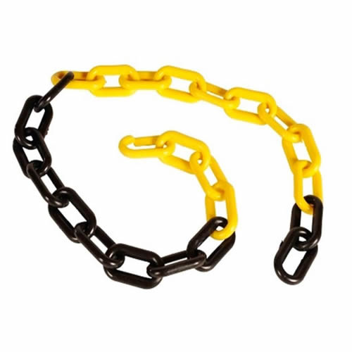 CORRENTE PLASTICA AMARELA E PRETA 8MM METASUL
