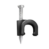 Fixa Fio Coaxial 6mm Preto Com Prego Sforplast 20 Peças