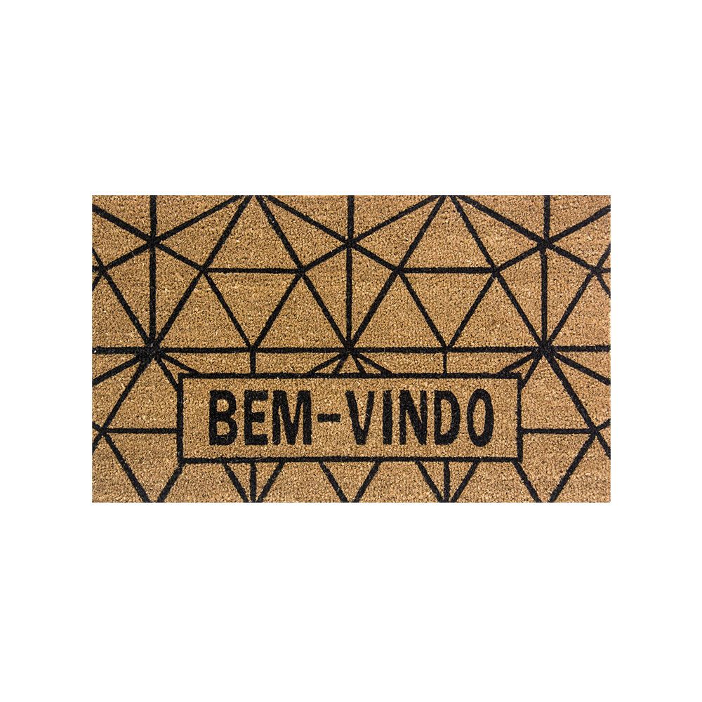 Capacho de Fibra de Coco Grade, 45x75cm, Preto