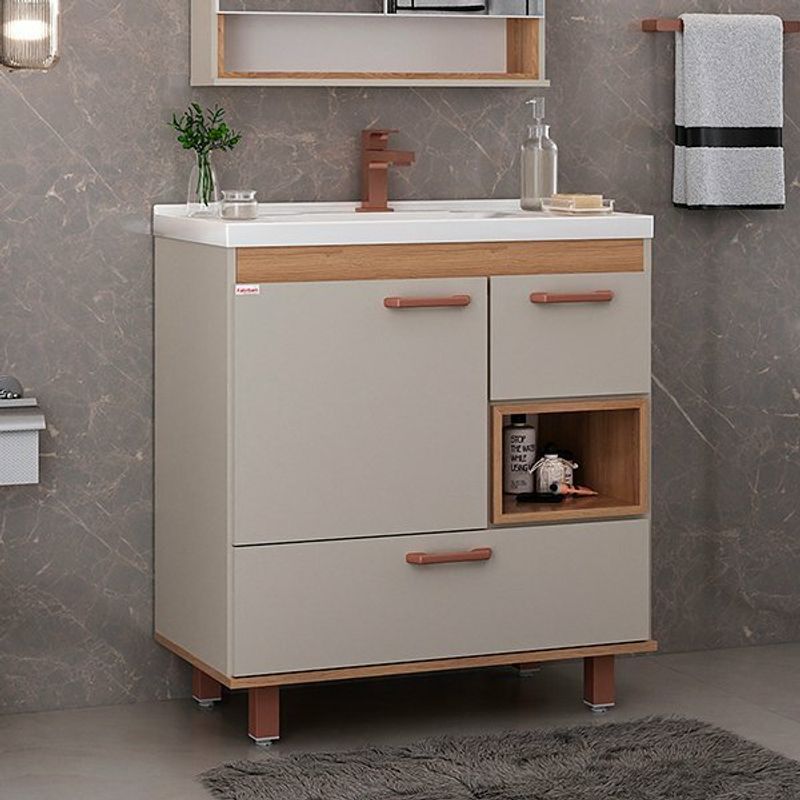 Conjunto Fabribam Mariana 80cm com Pés Lavatório Jade Nude Catedral