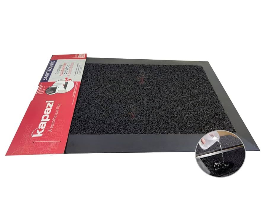 TAPETE KAPAZI SANITIZANTE PRETO 38X58CM