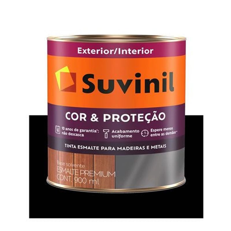 Suvinil Esmalte Brilhante Preto 900 ml