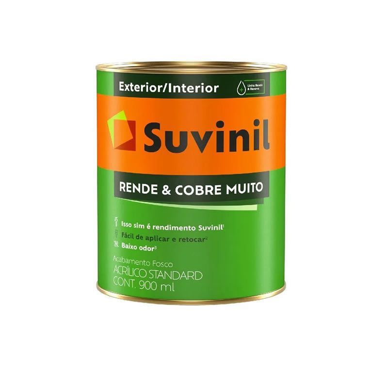 Tinta Acrílica Suvinil Standard Rende e Cobre Muito Fosco Branco Neve 0,9 Litros