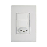 Tramontina Liz Conjunto 2 Interruptores Simples 1 Tomada 2P+T 10A