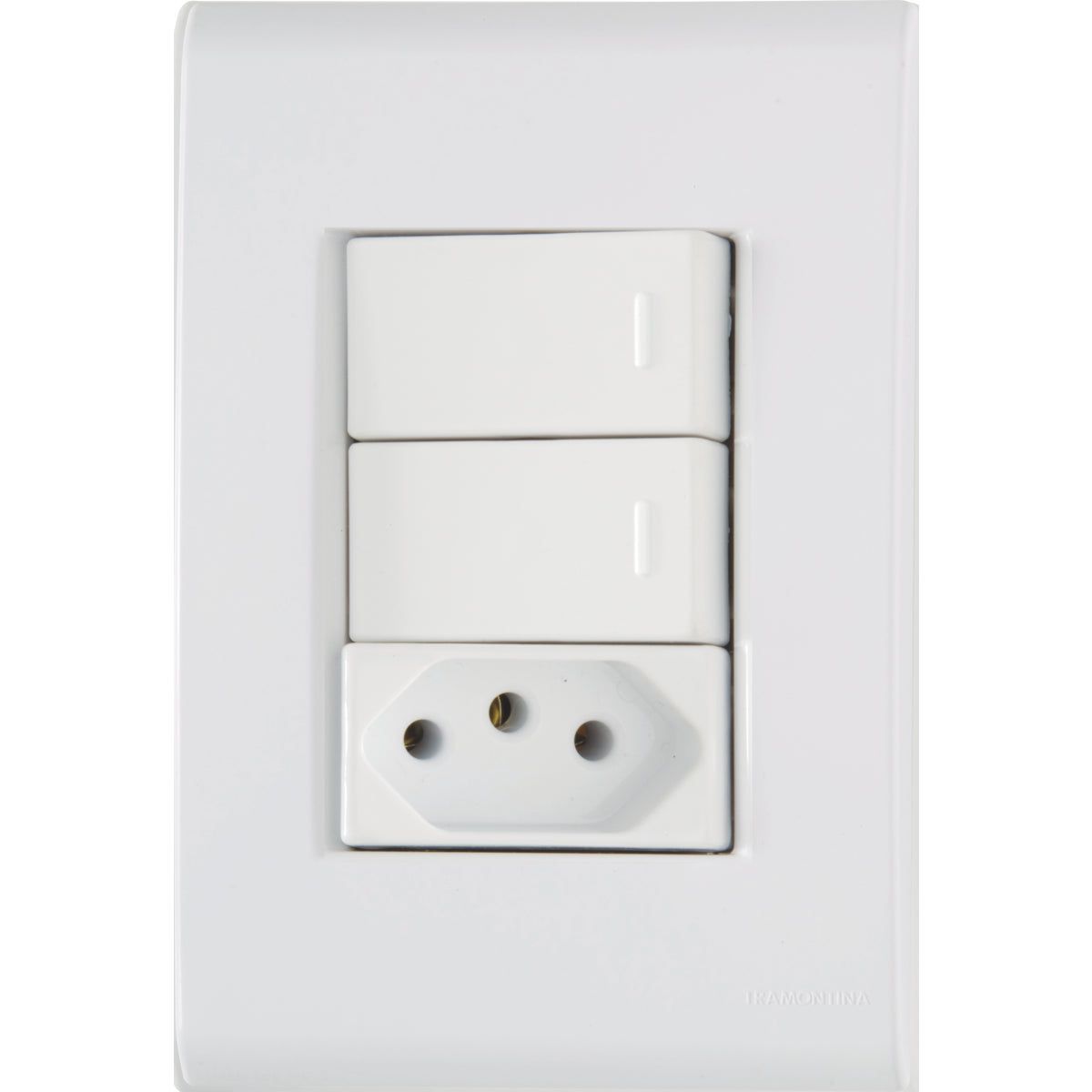 Tramontina Liz Conjunto 2 Interruptores Simples 1 Tomada 2P+T 10A