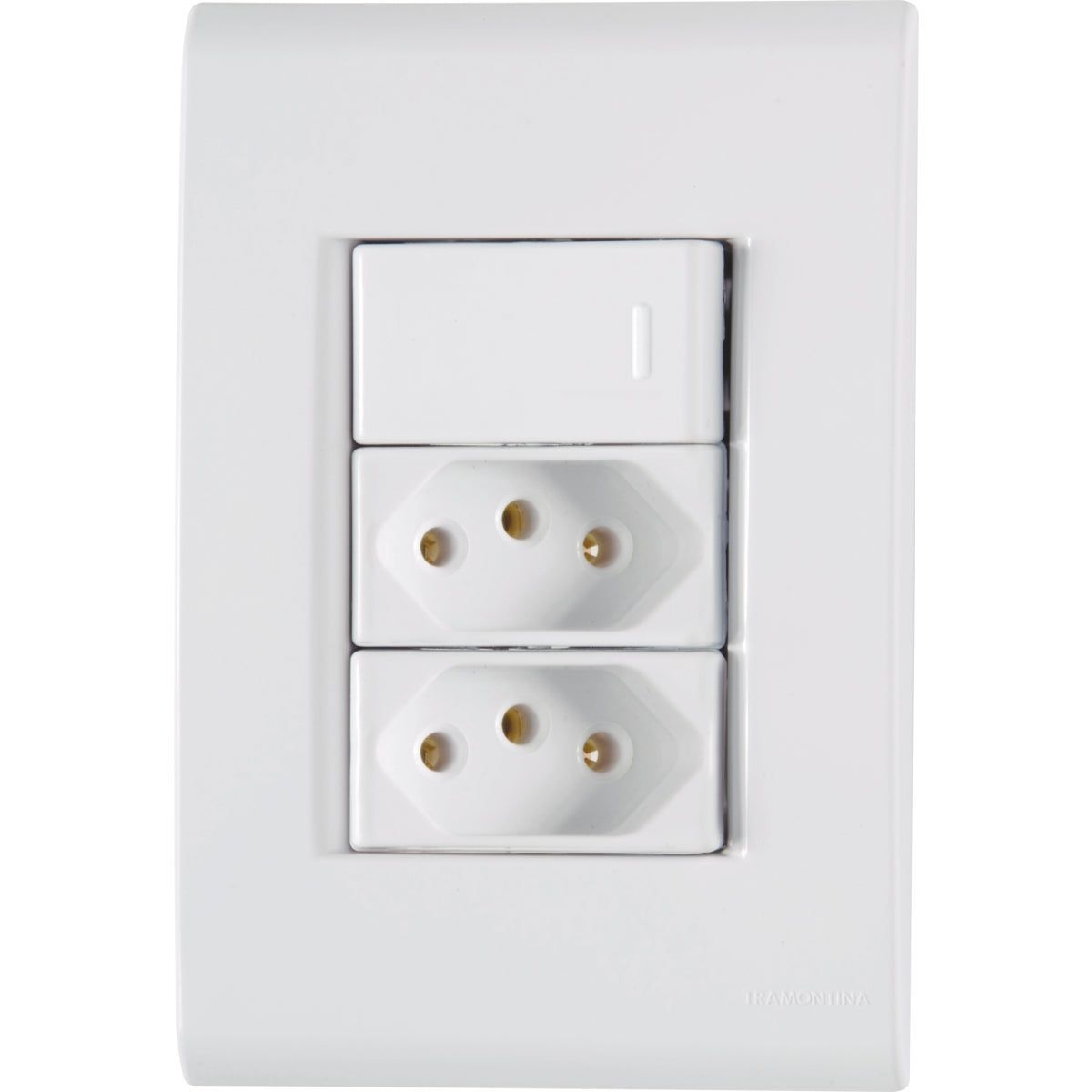 Tramontina Liz Conjunto 1 Interruptor Simples 2 Tomadas 2P+T 10A