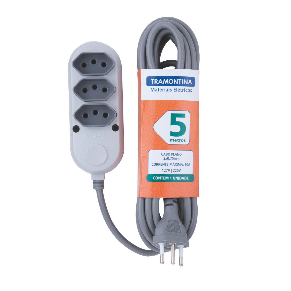 Tramontina Extensão 3 Tomadas 2P+T 10A 5m
