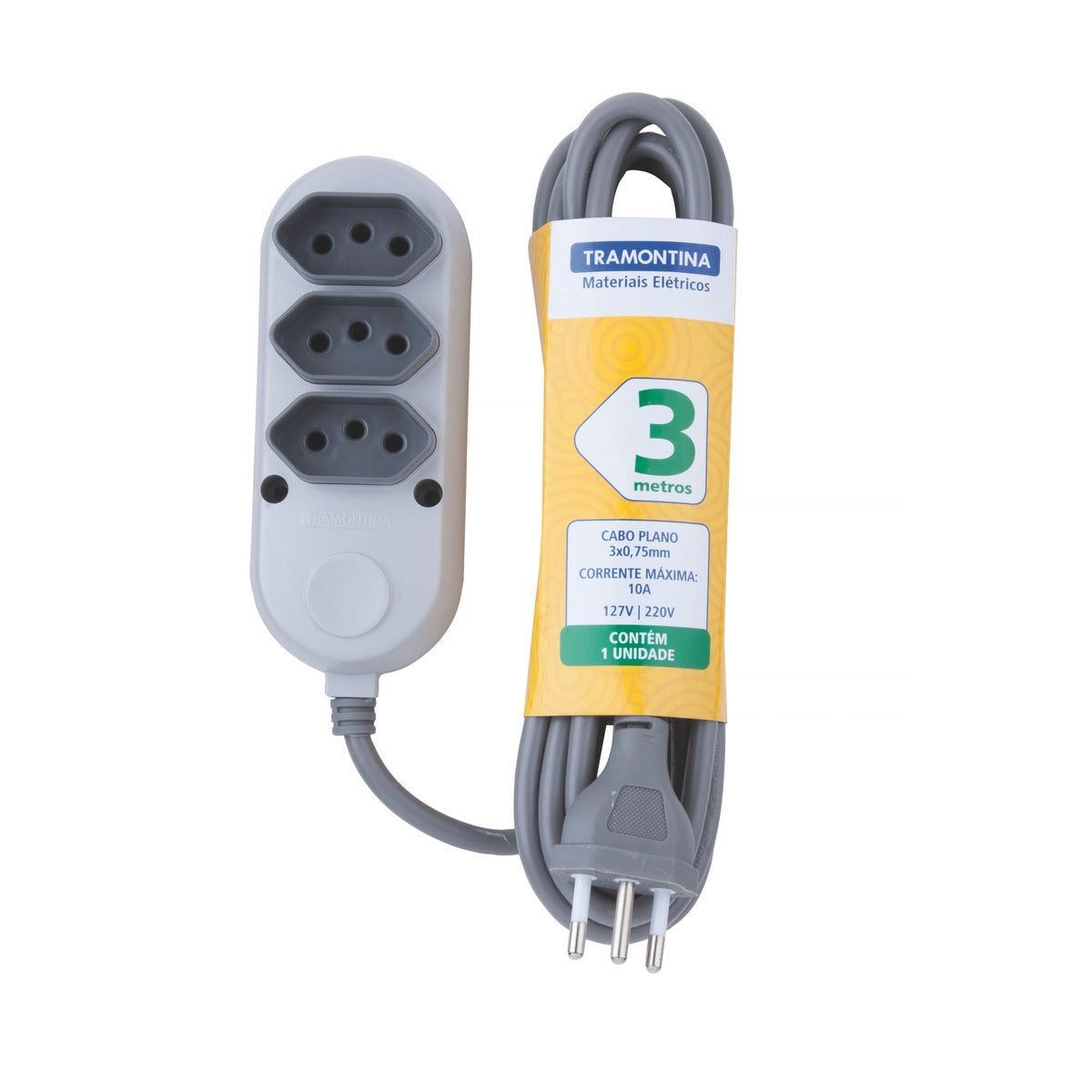 Tramontina Extensão 3 Tomadas 2P+T 10A 3m