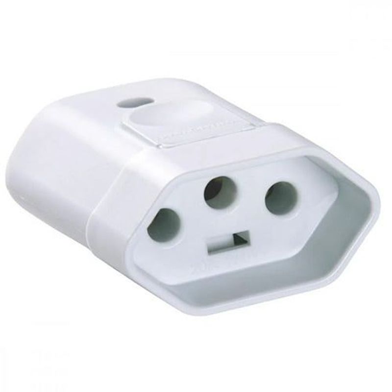 Plug Fêmea 2P+T 20A Branco Tramontina