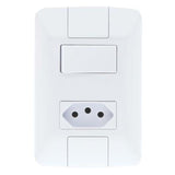 Tramontina Aria Conjunto 1 Interruptor Simples e 1 Tomada 2P+T 20A
