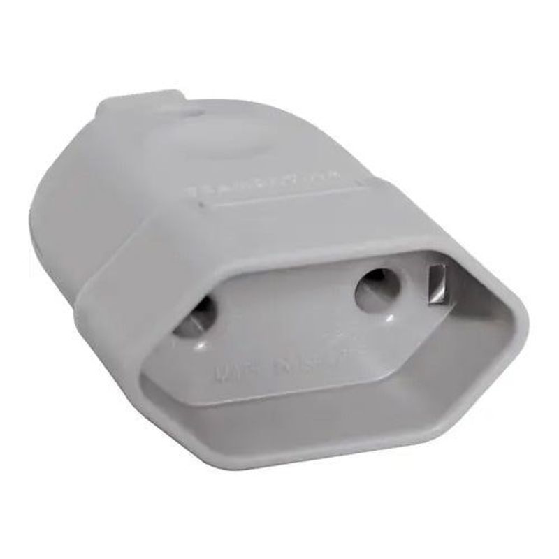 Plugue Fêmea 2P 10A Cinza Tramontina