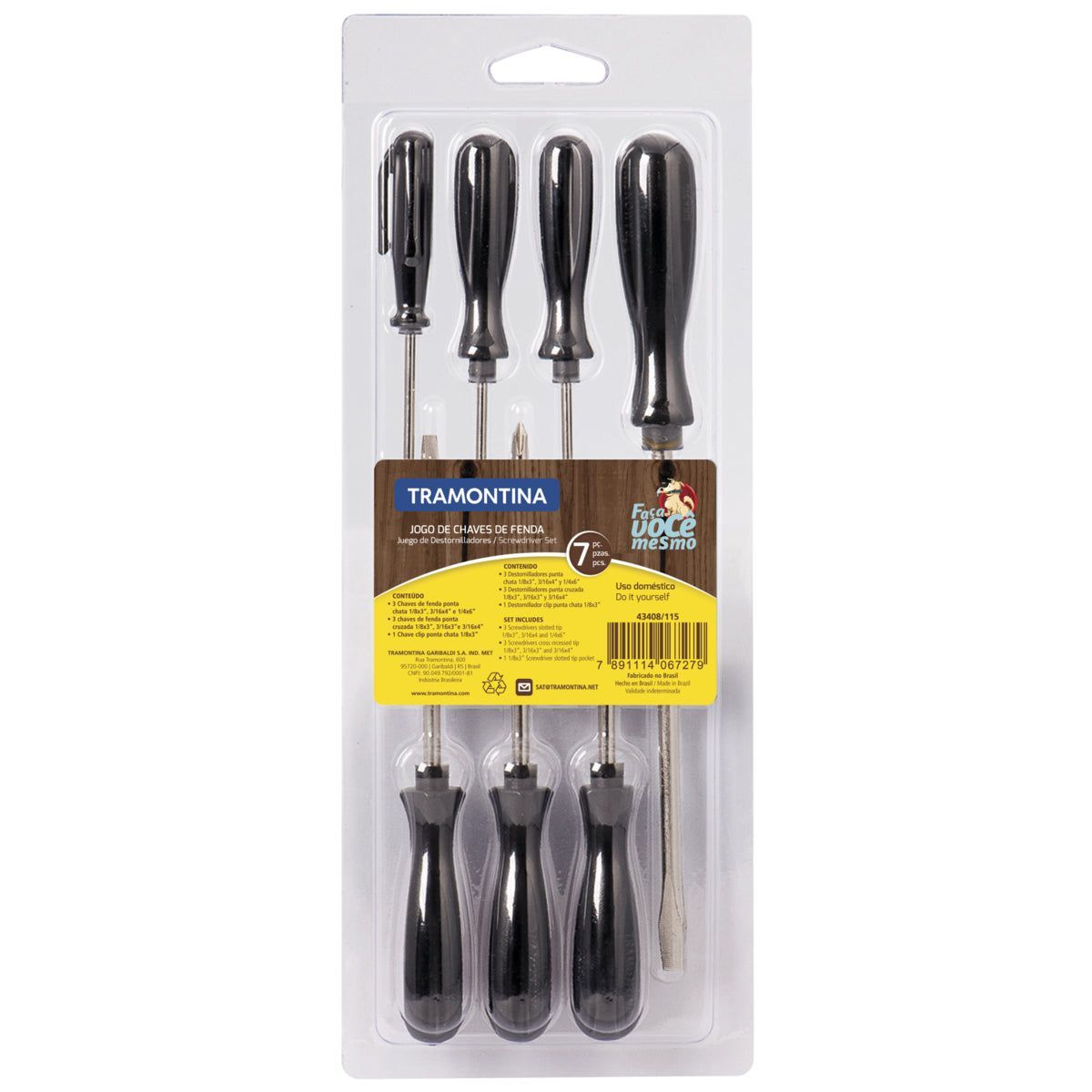 JOGO CHAVES DE FENDA / PHILIPS 7 PCS TRAMONTINA