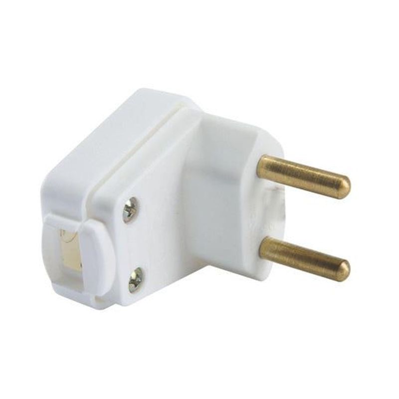 Plug Macho 90 Graus 2P 20A Branco com Prensa Cabo Tramontina