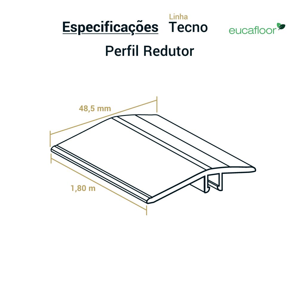 Eucafloor Tecno Perfil Redutor Nº 02 1,80 Metros