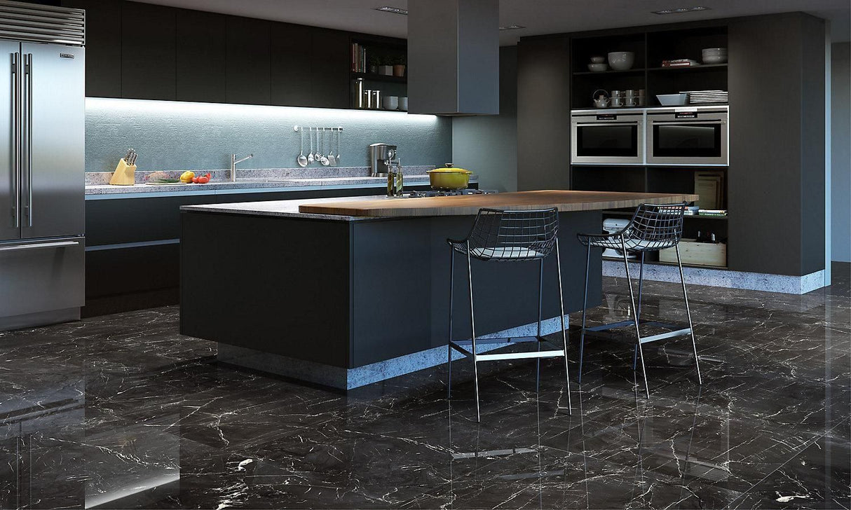 Porcelanato Elizabeth Nero Reale Esmaltado Polido 62x62cm, 1,54m²