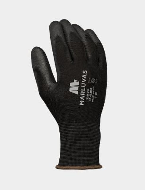 Luva Multitato PU Preta, Tamanho 9, Marluvas