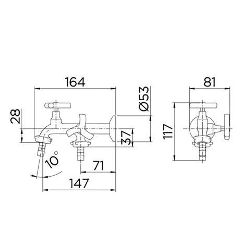 Torneira Docol Primor 1134 Para Tanque e Máquina Cromada
