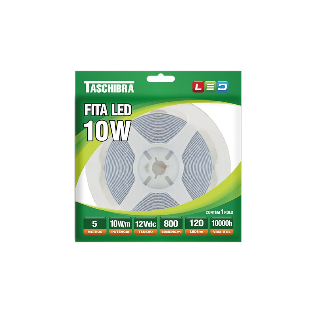 Fita LED 10W 120 LEDs/m 5m 12V IP20 3000K-DER/09
