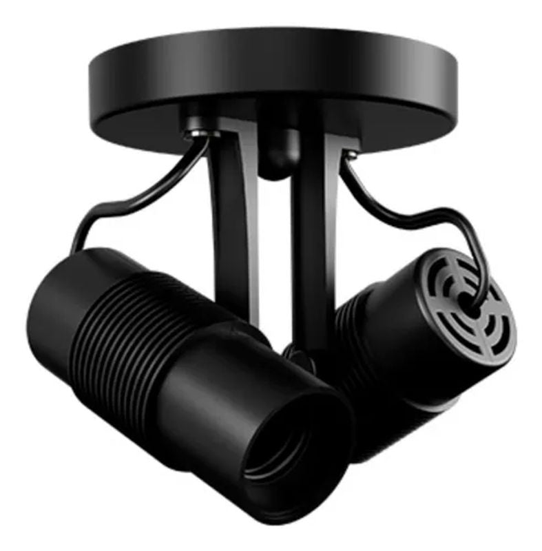 Spot Taschibra de Sobrepor Vitto 2x E27 Preto Para Lâmpada LED