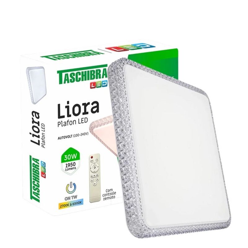 Plafon de LED Quadrado Taschibra Liora On TW 30W