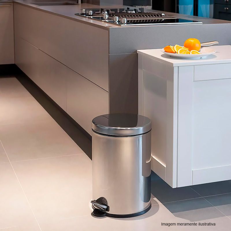 Lixeira Ágata Inox Mor 20 Litros