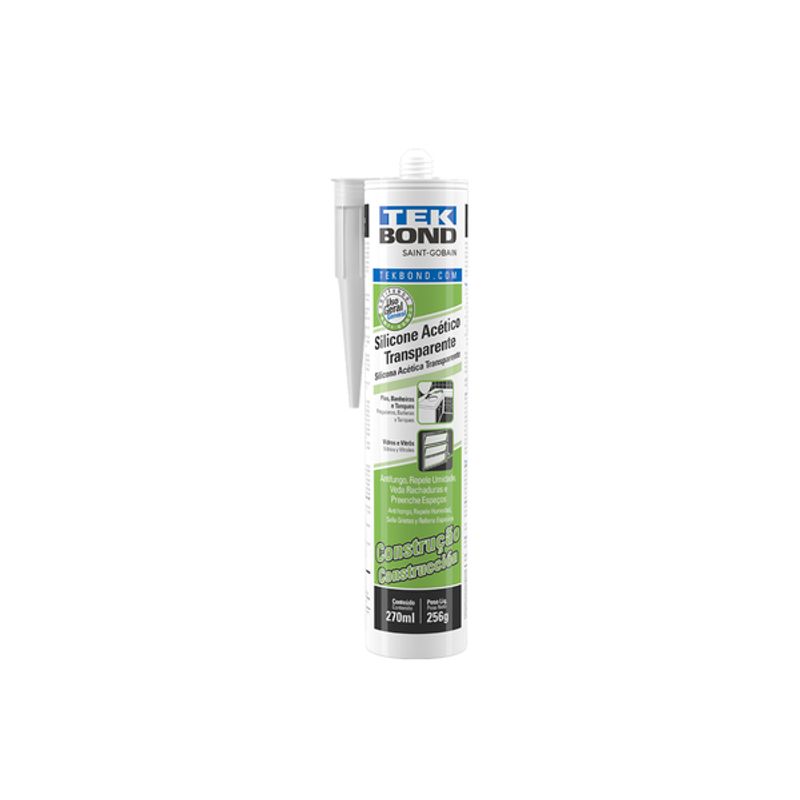 Cola de Silicone 256g Tekbond Construção Transparente
