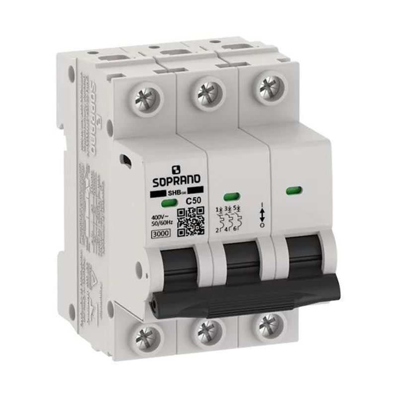 Disjuntor Mini Tripolar SHB3 GIII, C50 A
