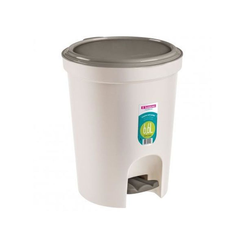 Lixeira Redonda com Pedal Plástica Sanremo 6,6 Litros