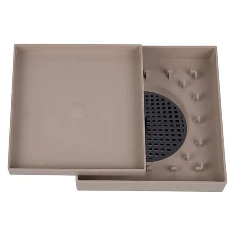 Ralo Oculto Quadrado Universal Astra, 15x15cm, Bege