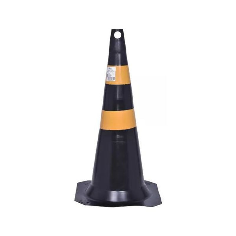 Cone de Sinalização 75cm Amarelo e Preto