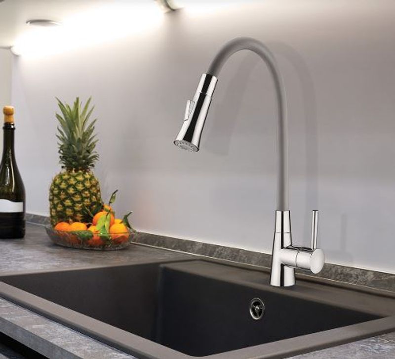 Misturador Monocomando de Cozinha Lorenzetti de Mesa 2257 G27 Flex Cinza