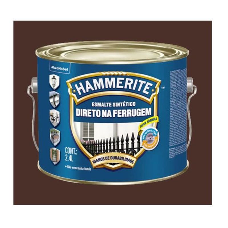 Esmalte Sintético Hammerite, 2,4 Litros, Marrom