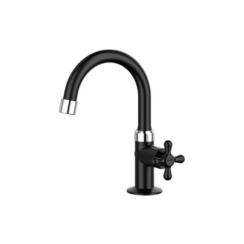 Torneira de Lavatório de Mesa Viqua Maruja Especial, 1/2 Polegada, Bica Alta, Preta