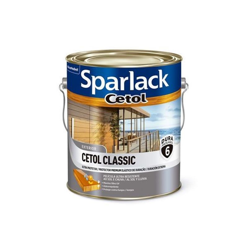 Verniz Sparlack Cetol Acetinado, 3,6 Litros, Mogno