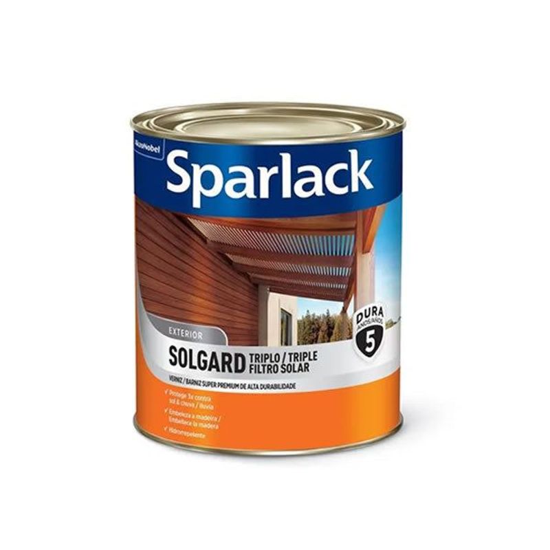 Verniz Sparlack Solgard Triplo Filtro Solar Acetinado, 900 ml, Mogno