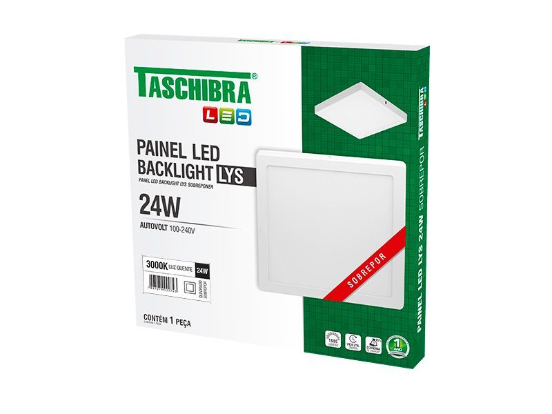 Painel LED 36W Lys 40x40 de Sobrepor 3000K