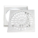 Grelha Quadrada Plástica, Branca, com Suporte para Caixa Sifonada 100mm