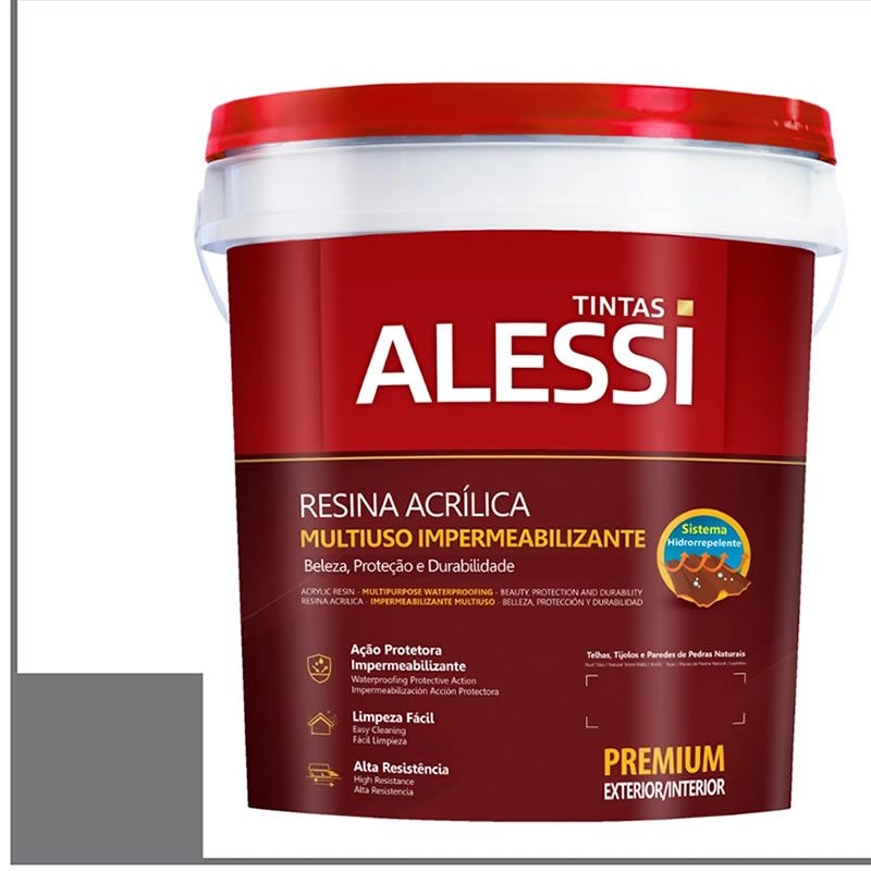 Resina Acrílica Alessi Multiuso Cinza Médio 18L Base Água