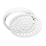 Grelha Redonda Plástica Branca com Suporte para Caixa Sifonada 150mm