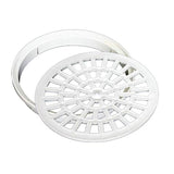 Grelha Redonda Plástica Branca com Suporte para Caixa Sifonada 150mm