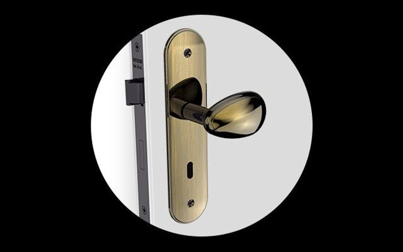 Fechadura Interna Soprano Bora Golf Antique Brass, com Espelho 43 (40x53)