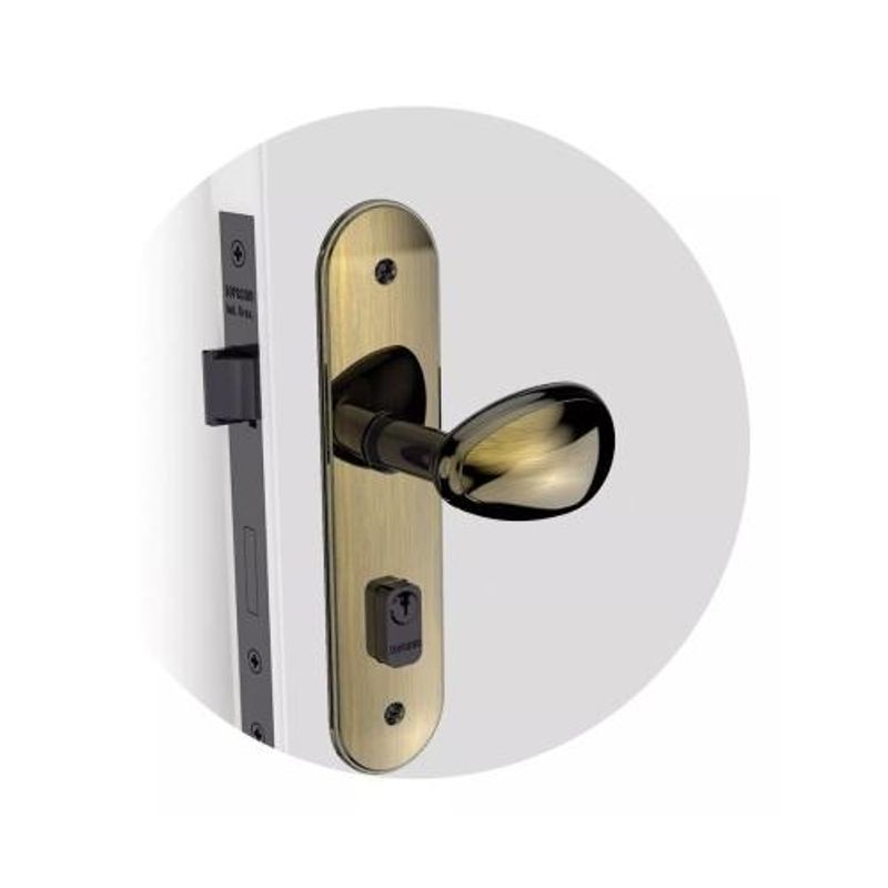 Fechadura Bora Golf Externa Antique Brass, com Espelho 43 (40x53)