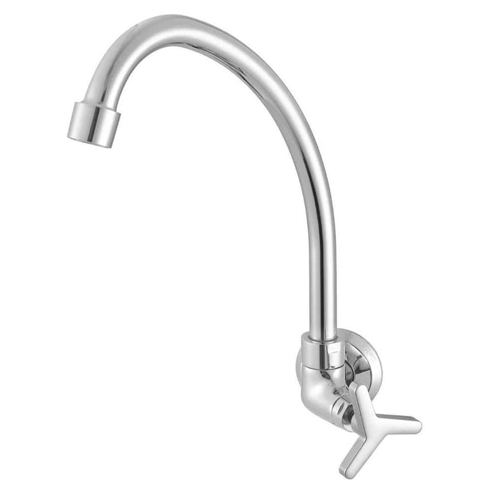 Torneira para Cozinha de Parede Meber 1187 C15, Bica Jato, 1/4 de Volta, Sem Pulverizador