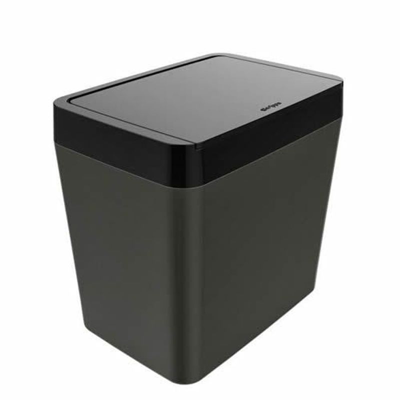 Lixeira Crippa 5 Litros Preta e Cinza